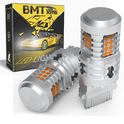 #ad BMTxms 3157 3156 Amber Yellow LED Turn Signal Light Bulbs Canbus Error Free 2X $17.75