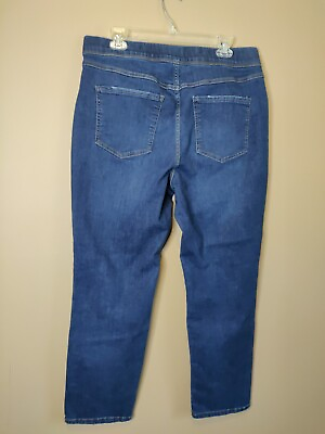 #ad Terra amp; Sky women 0X 14W 34quot;W x 28quot;I denim jeans pull on distressed straight $17.23
