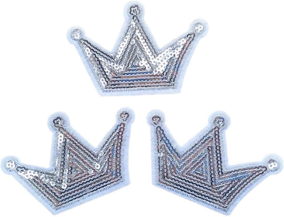 #ad Sequin Crown Sewing On Iron on Embroidered Patches Clothes Dress Hat Pants Shoes $6.99