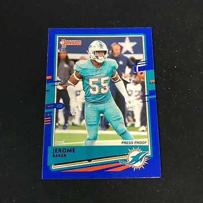 #ad 2020 Donruss JEROME BAKER Press Proof Blue #154 Miami Dolphins *GT28 $1.95