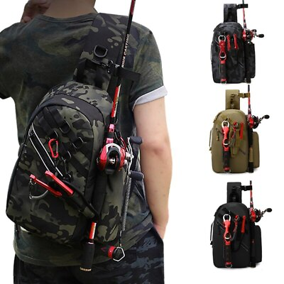 #ad Tackle Bag Fishing Backpack Multifunctional Fishing Gear Bag Fishing Accessories $53.72