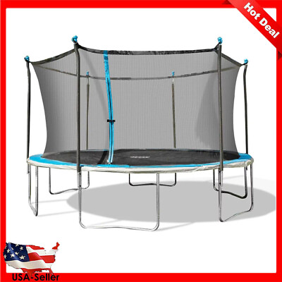 #ad 14 Ft Trampoline Zone High Quality Steel Constructed UV Resistance Round Outdoor $269.32