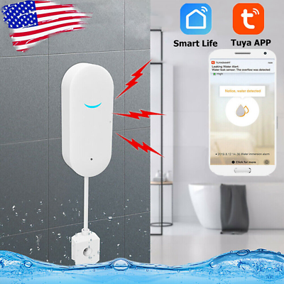 #ad Tuya Smart WIFI Water Leak Sensor Alarm Flood Leakage Detector Overflow Alert $11.90