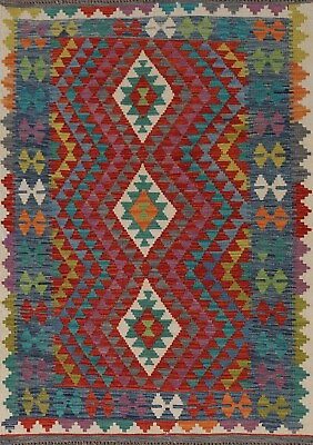 #ad Southwestrn Kilim Rug Pastel Color Wool Hand Woven Area Rug Carpet 4#x27;x6#x27; New $126.10