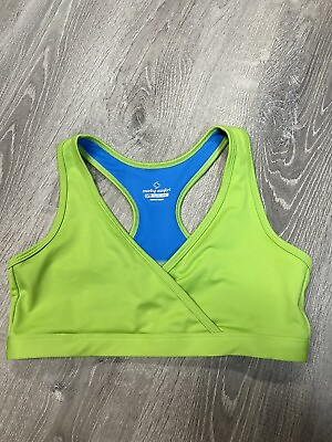 #ad moving comfort sports bra large lime green workout wear top 36ab 38a Womens $14.00