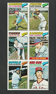 #ad 1977 Topps Baseball Uncut Panel Mayberry Harrah LOOK $19.00