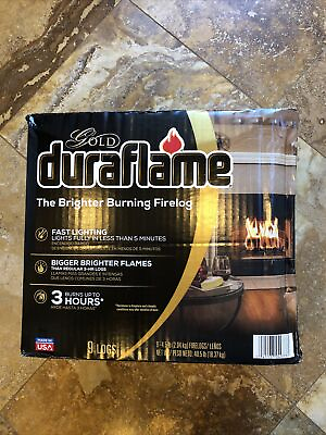 #ad 9 Duraflame Gold 3 hr Firelog Bigger Brighter Flame Fireplace Campfire Fire Pit $60.00