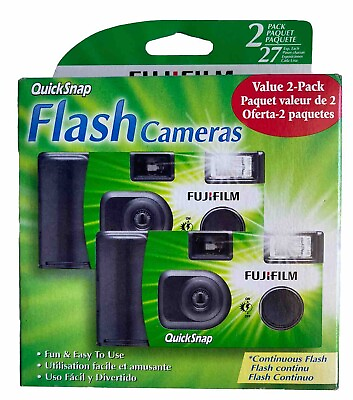 #ad Twin Pack Fujifilm QuickSnap Flash Camera 2 cameras total 27 exp each 05 24 $21.99