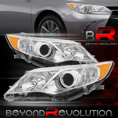 #ad For 2012 2014 Camry L LE XLE Projector Halogen Headlight Bumper Headlamps Chrome $74.99