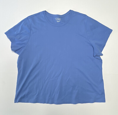 #ad L.L. BEAN Women#x27;s 2X Light Blue Short Sleeve T Shirt Top $16.95