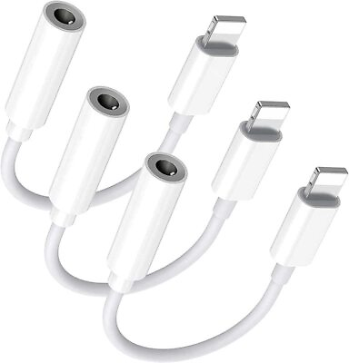 #ad Hugimcnt 3 Pack Lightning to 3.5 mm Headphone Adapter Apple MFi Certified ... $18.64