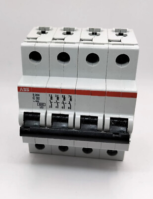 #ad ABB S204 C 32 line circuit breaker fuse machine FI switch 4 pole 32a $39.00