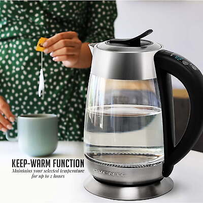 #ad Electric Glass Kettle Hot Water Boiler 1.8 Liter BPA Free 1500W $28.33