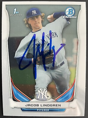 #ad 2014 Bowman Chrome Signed #CDP53 Jacob Lindgren NY Yankees Autographed Card $1.80