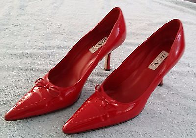 #ad Isaac Pumps Heels Red Italy Size 8.5 B Sexy Formal Date Club Bright Colorful $27.75