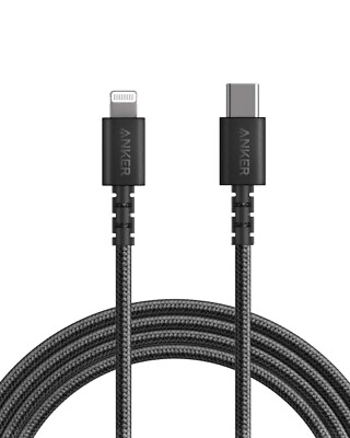 #ad Anker Lightning Cable USB C Charging Data Sync⁣ 6ft Nylon MFi Certified Refurb $9.99