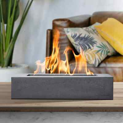 #ad Tabletop Fireplace Rectangular Portable 18quot; Fire Pit Smokeless Rubbing Alcohol $131.36