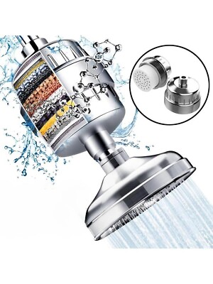 #ad Shower Head and 18 Stage Shower Filter Combo High Pressure 5 Spray Settings $26.99