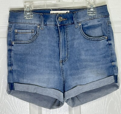 #ad Garage Premium Super Soft High Rise Jean Medium Wash Cut Off Shorts $14.25