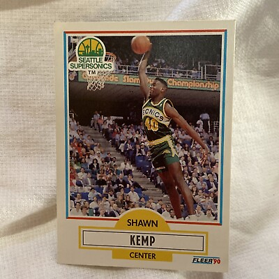 #ad Shawn Kemp 1990 Fleer Seattle Basketball Card # 178 Rookie $1.65