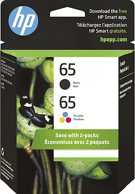 #ad Genuine HP 65 Black Tri Color N9K04AN N9K03AN Original Ink Cartridge LOT $25.49