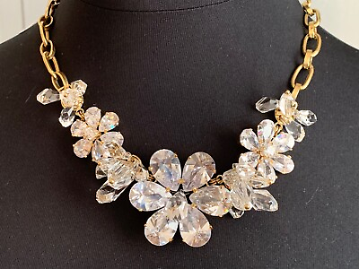 #ad Remarkable Vintage NINA RICCI Necklace Signed Crystal Flowers With its tag $719.00