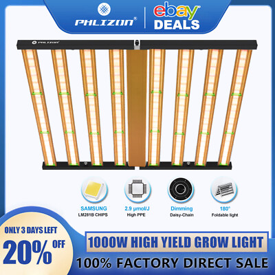#ad 1000W LED Plant Grow Light Bar Full Spectrum Hydroponics for Indoor Plants 6x6ft $459.20