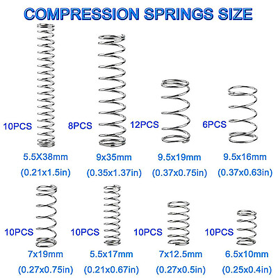 #ad 200PCS New Springs Set Tension Spring Compression Spring Set Hardware Spring $15.05
