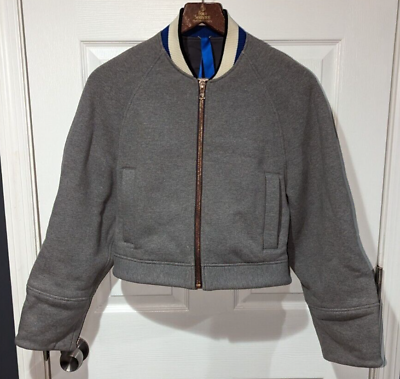 #ad Kit and Ace Kemble Bomber Jacket Gray Full Zip Short Length Size 4 $50.00