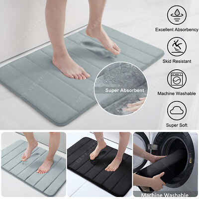 #ad Memory Foam Bath Rug Bathroom Floor Shower Mat Carpet Non slip Soft Absorbent $6.99