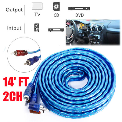 #ad 14#x27;FT Car Amplifier Audio Wiring Amp RCA Jack Subwoofer Install Wire Cables 2 CH $8.69