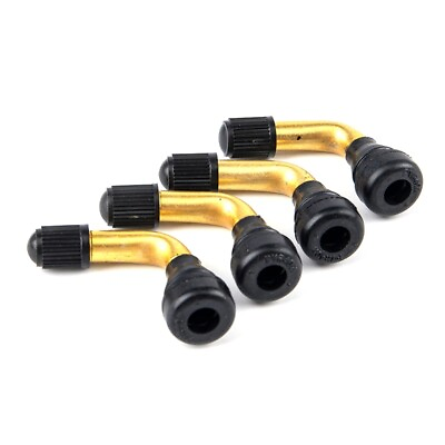 #ad 4x Bent Valve Stems Brass Metal Angle 90 Degree Side Tire Wheel Motorcycle PVR50 $6.95
