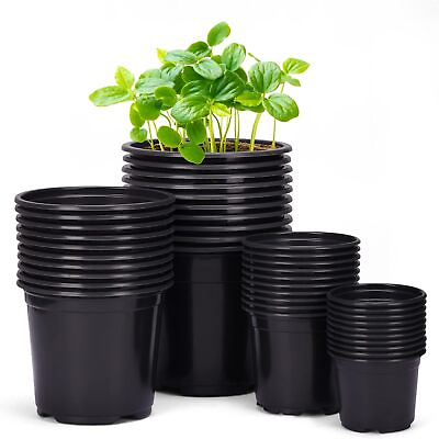 #ad 5 10 Pk 1 2 3 5 Gal Premium Plastic Nursery Plant Container Garden Planter Pot $10.99