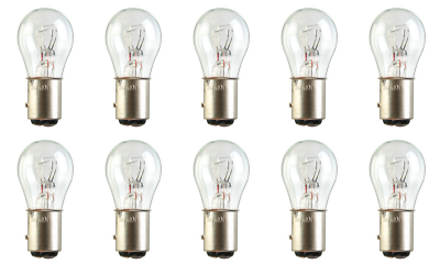 #ad Box of 10 #1157 Lamp Auto Bulb Automotive Lightbulb NICKEL Dual Filament BAY15d $2.36