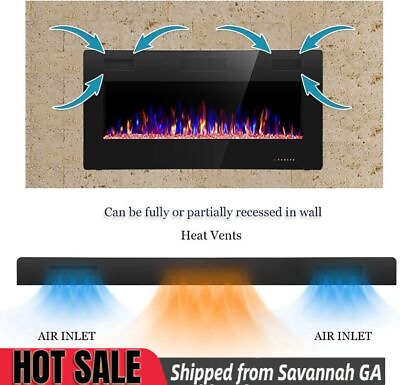 #ad 36#x27;#x27; 750 1500W inch Recessed and Wall Mounted Electric Fireplace from GA 31405 $180.99