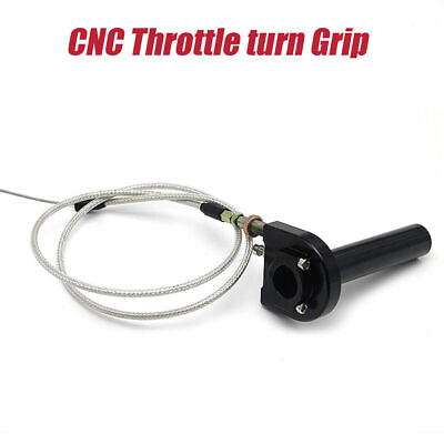 #ad CNC Throttle turn Grip Quick Twister cable fit 22mm handbar Motorcycle BLACK $17.51