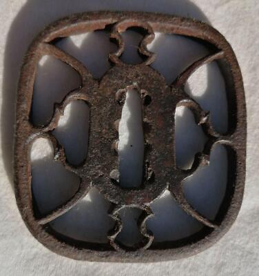 #ad Sword Tsuba Katana Accessories Arms Antiques Antique Metal Craft Imitation $133.47