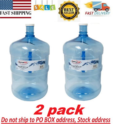 #ad Large Reusable 5 Gallon Water Bottle Jug Container BPA Free Home Office 2 Pack $29.99