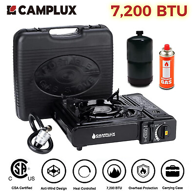 #ad Camplux Portable Camping Stove w Case amp; Hose Propane Gasamp;Butane Outdoor Cooking $39.99