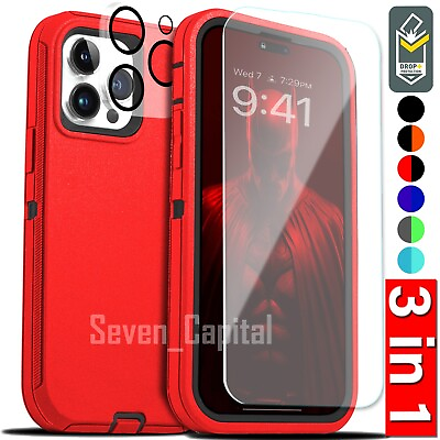 #ad For iPhone 15 14 Plus 13 12 11 Pro Max Shockproof Heavy Duty Rugged Case Cover $9.99