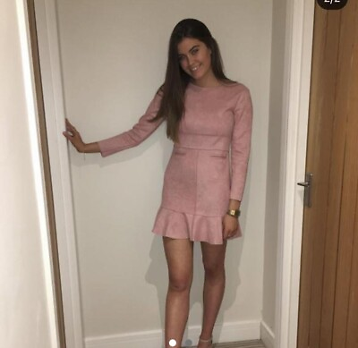 #ad Dressing Room Brentwood Light Pink Suede Dress Size 8 GBP 15.00