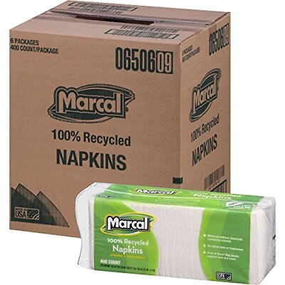 #ad Napkins Marcal Paper Luncheon Compressed 100% Recycled 1 Ply 400 Pack White $88.46