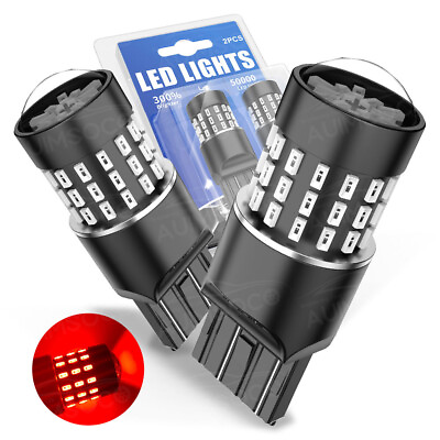 #ad 7443 Red LED Strobe Flashing Blinking Brake Tail Light Parking Bulbs 7440 $19.99