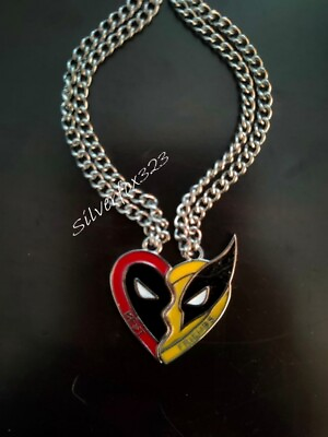 #ad Deadpool Wolverine Best Friends Forever Pendant Necklace Set BFF Gift $16.90