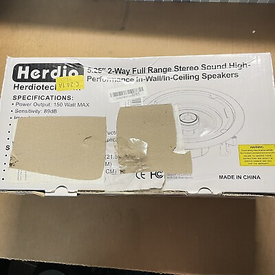 #ad Herdio 5.25” 2 way Full Range Stereo Sound Mount in Ceiling Wall Speakers $66.80