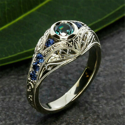 #ad Women Elegant Cubic Zircon 925 Silver Ring Wedding Party Jewelry Sz 6 10 C $2.87