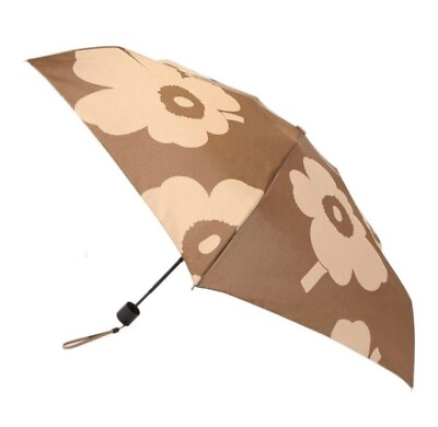 #ad Marimekko Mini Manual Folding Umbrella JUHLA UNIKKO Brown 091253 188 New $85.00