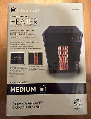 #ad Lifesmart HT1195 Medium Room 1500 Watt 4 Element Quartz Infrared Heater Remote $70.00
