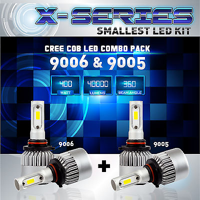#ad 9006 9005 4PCS LED Total 400W 40000LM CREE Headlight High 6000K White Kit A $29.79