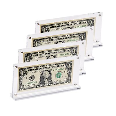 #ad IEEK Acrylic Dollar Bill Display Case Dollar Frame Clear Paper Money Holders ... $34.74